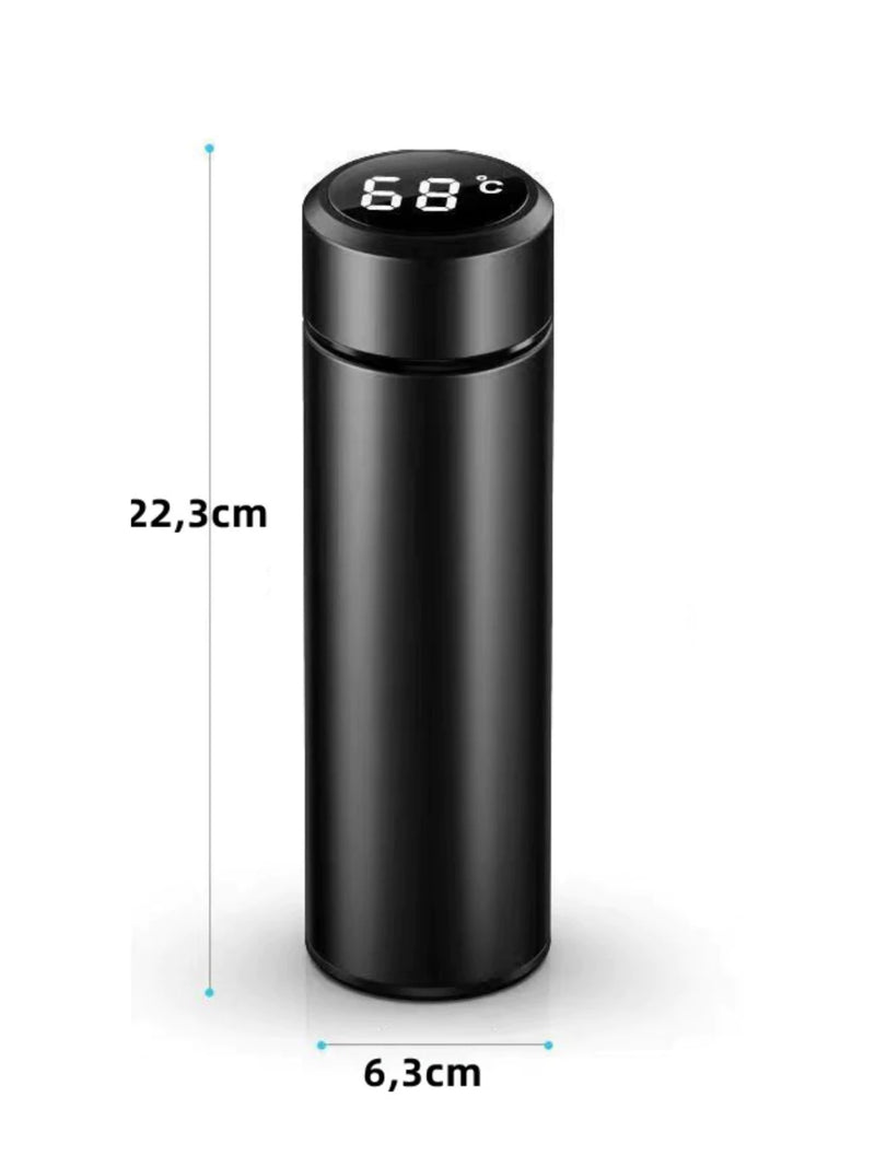 Garrafa Térmica Inox Inteligente Com Medidor De Temperatura 500ml