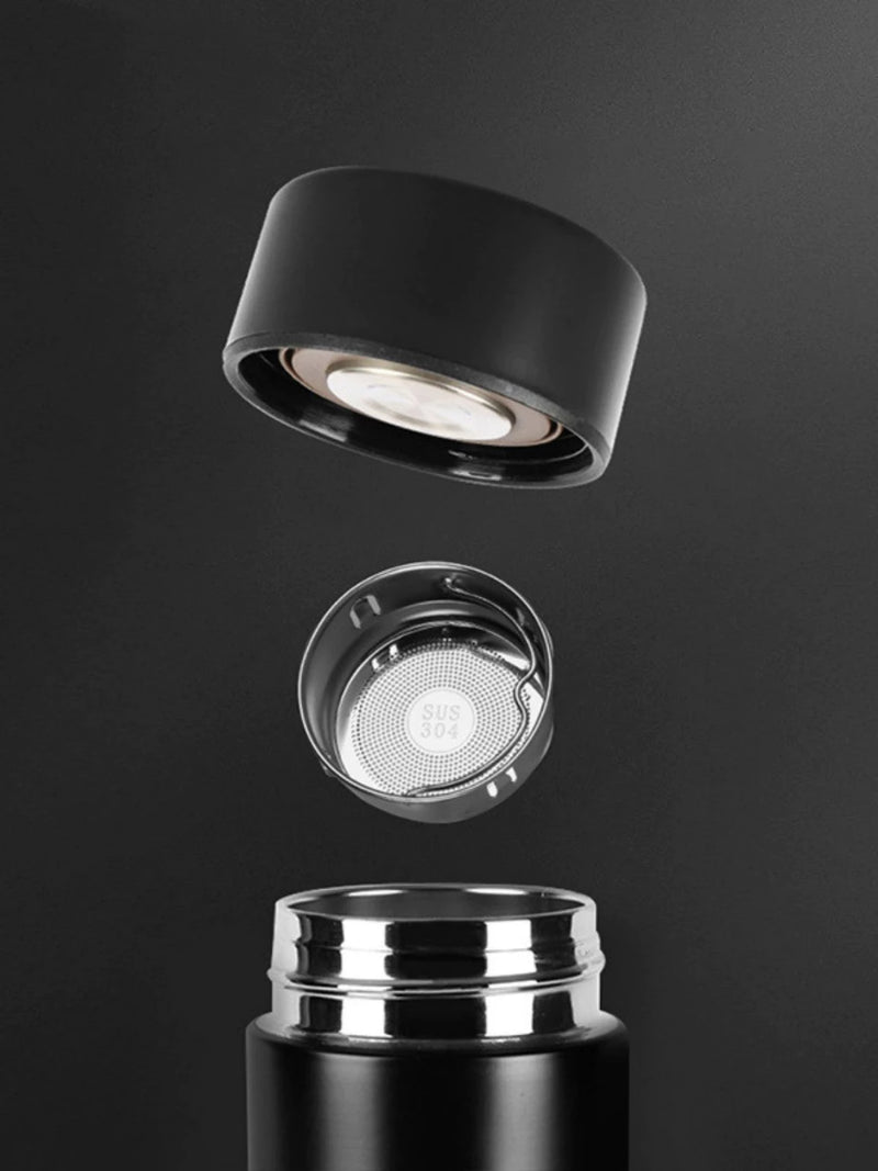 Garrafa Térmica Inox Inteligente Com Medidor De Temperatura 500ml